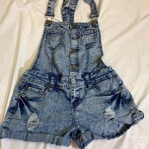 Wax Jeans Acid wash short overalls